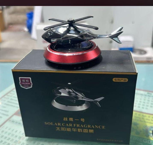 Solar Car Helicopter Air Freshener | Rotating Solar Perfume Diffuser | Car Dashboard Decoration (With Perfume)